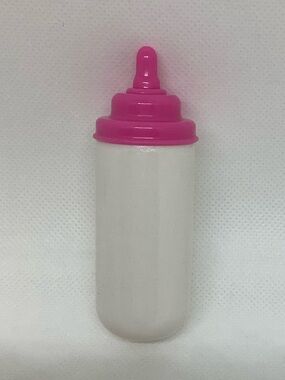 Unbranded White and Pink Plastic Baby Doll Bottle Toy